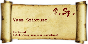 Vass Szixtusz névjegykártya